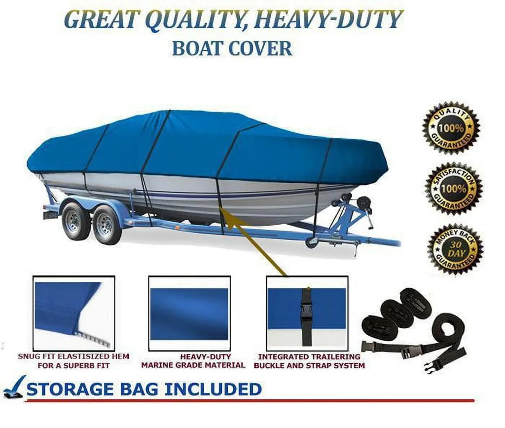 BLUE, GREAT QUALITY BOAT COVER Compatible for ALLISON XS-2003 GRAND SPORT O/B 1999-2008