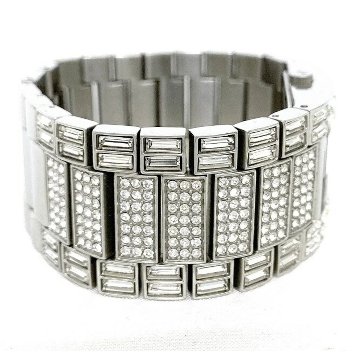 Pre-Owned Dolce & Gabbana Watch Silver Rhinestone SS D G Ladies Stainless Steel Quartz Square 2 Hands Analog (Good)