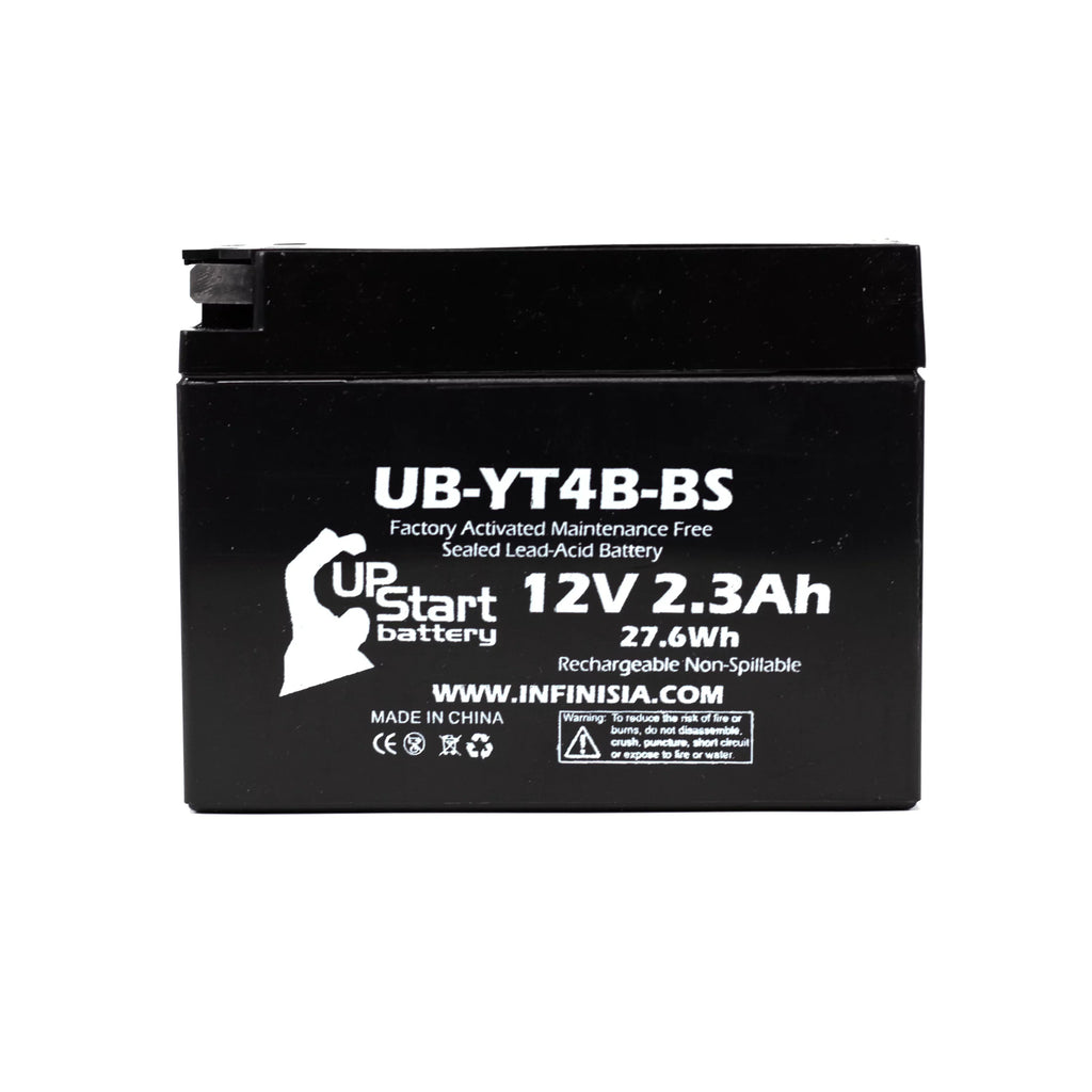 5-Pack UpStart Battery Replacement for 2001 Yamaha SR400 400CC Factory Activated, Maintenance Free, Motorcycle Battery - 12V, 2.3Ah, UB-YT4B-BS
